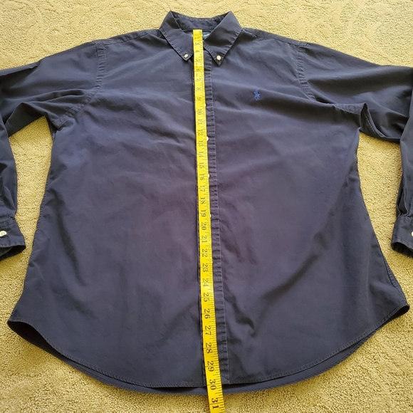 Polo Ralph Lauren Shirt Mens XL Dark Blue Custom Fit Button Up Long Sleeve - Picture 5 of 8